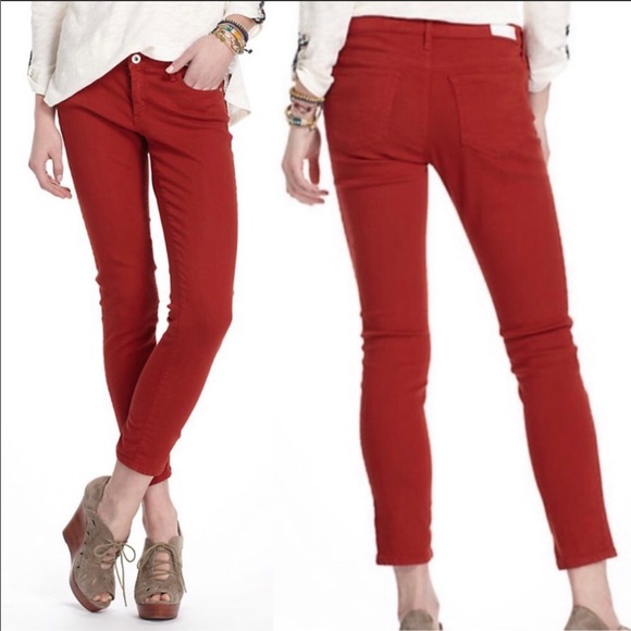 Ag Adriano Goldschmied Denim - AG | Rusty Red Stevie Ankle Slim Straight Jeans 31